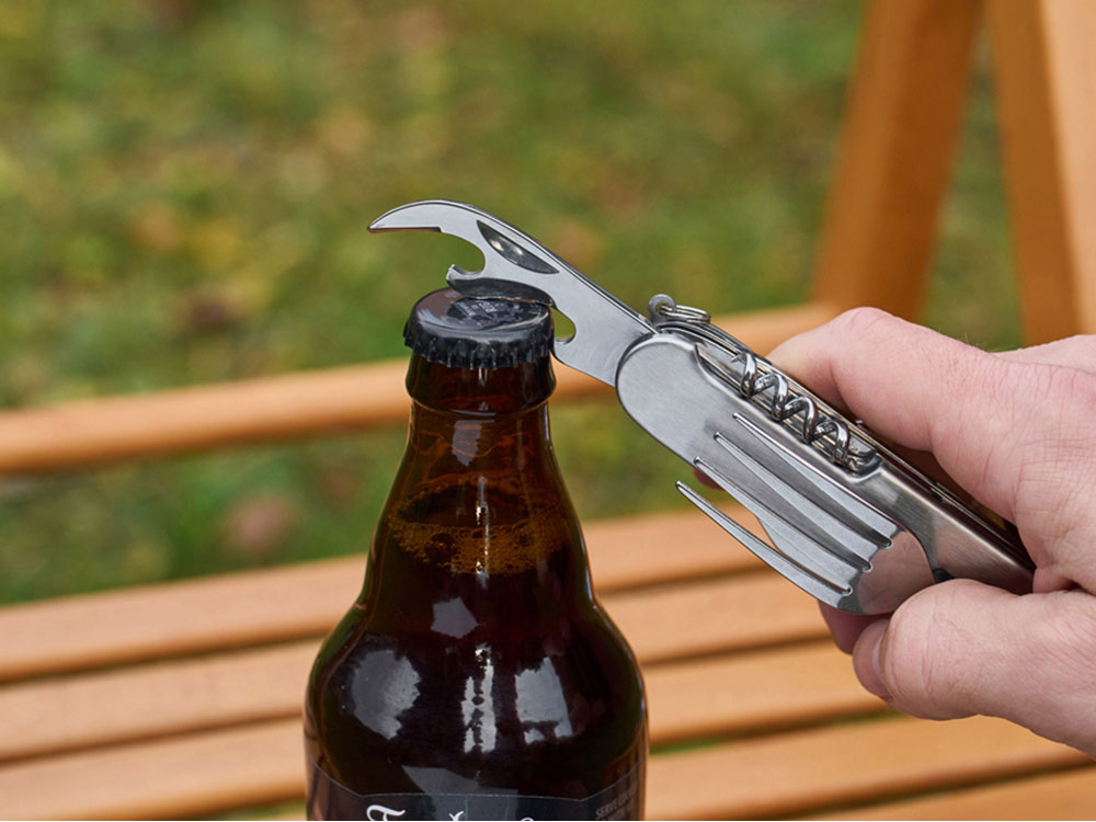 Нож перочинный Stinger, 109 мм, 8 функций, материал рукояти: нержавеющая сталь (серебристый)-10