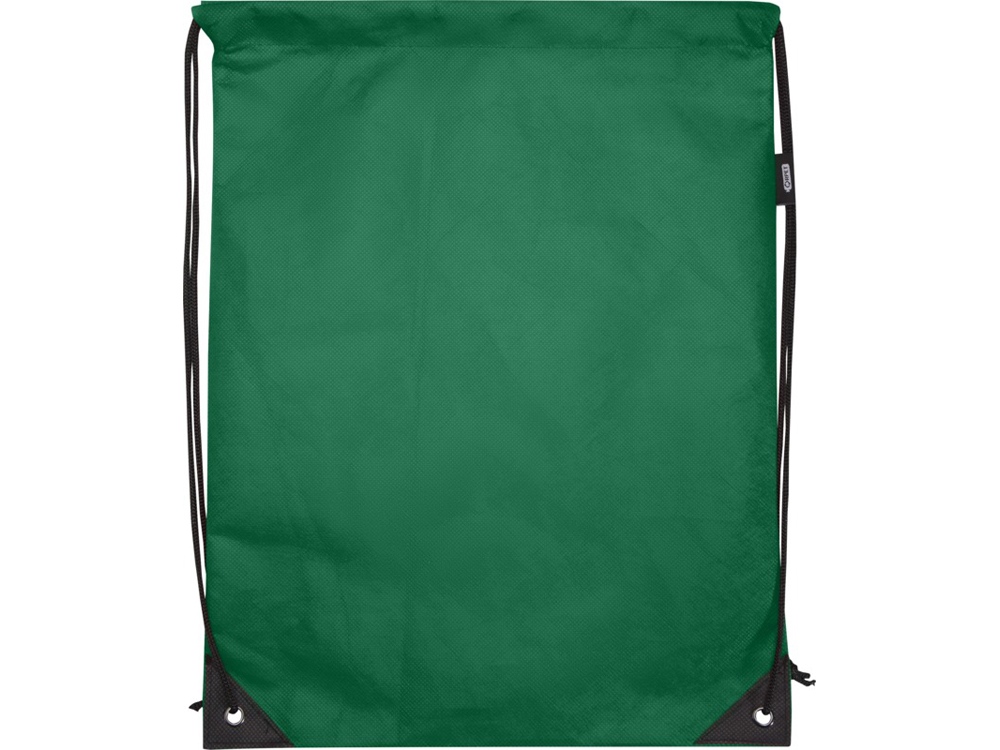 Рюкзак-мешок  на шнурке Evergreen из переработанного нетканого материала, зеленый-1