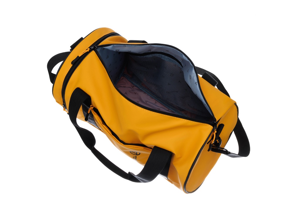 Сумка спортивная TORBER MOBI, желтая, полиэстер 900D с PU покрытием, 45 х 25 х 25 см-3