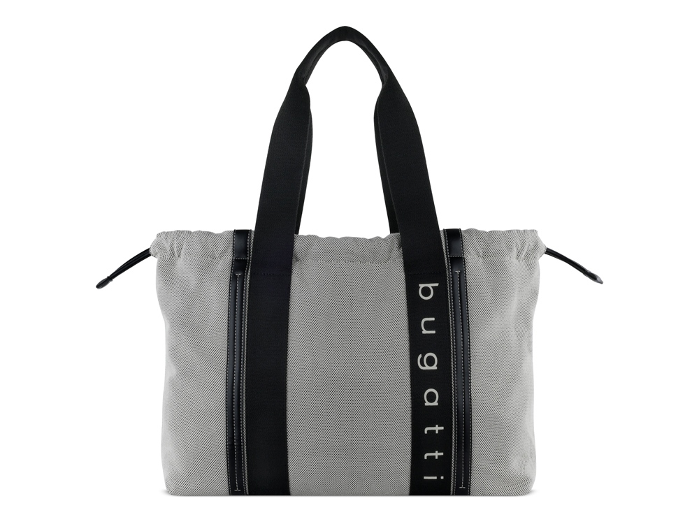 Сумка-шоппер женская BUGATTI Ambra, серо-черный цвет, хлопок/полиэстер, 45х10х34 см-3