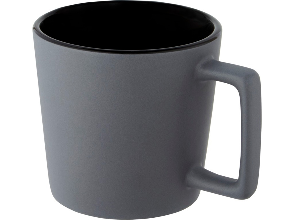 Cali Керамическая кружка объемом 370 мл с матовой отделкой - сплошной черный / Matted Grey-1