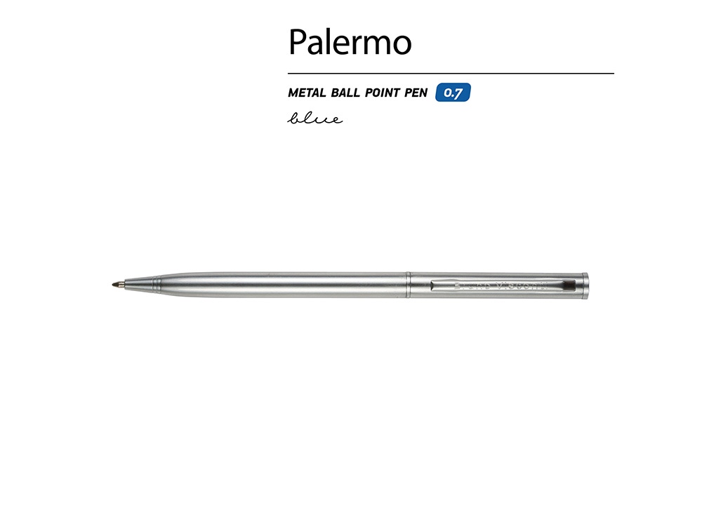 Ручка шариковая автоматическая BrunoVisconti® PALERMO цвет корпуса серебряный, 0.7 мм-1
