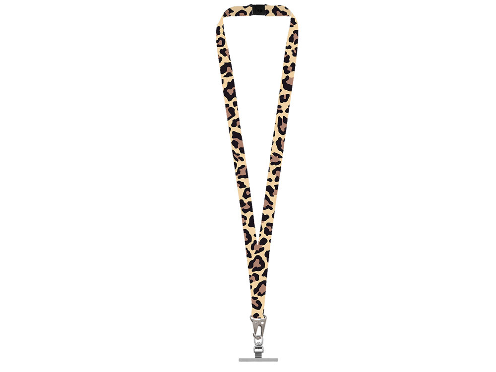 Ланъярд 2,5 см под сублимацию с большим карабином, замком обрыва и металлическим держателем для телефона-1