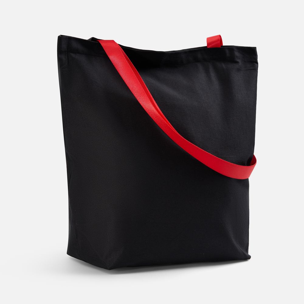 Шопер B5, черный с красными ручками-0