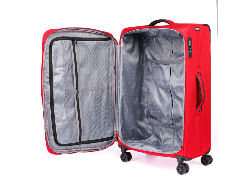 Чемодан TORBER Brosno, красный, нейлон 600D, 48 х 22 х 78 см, 85 л-3