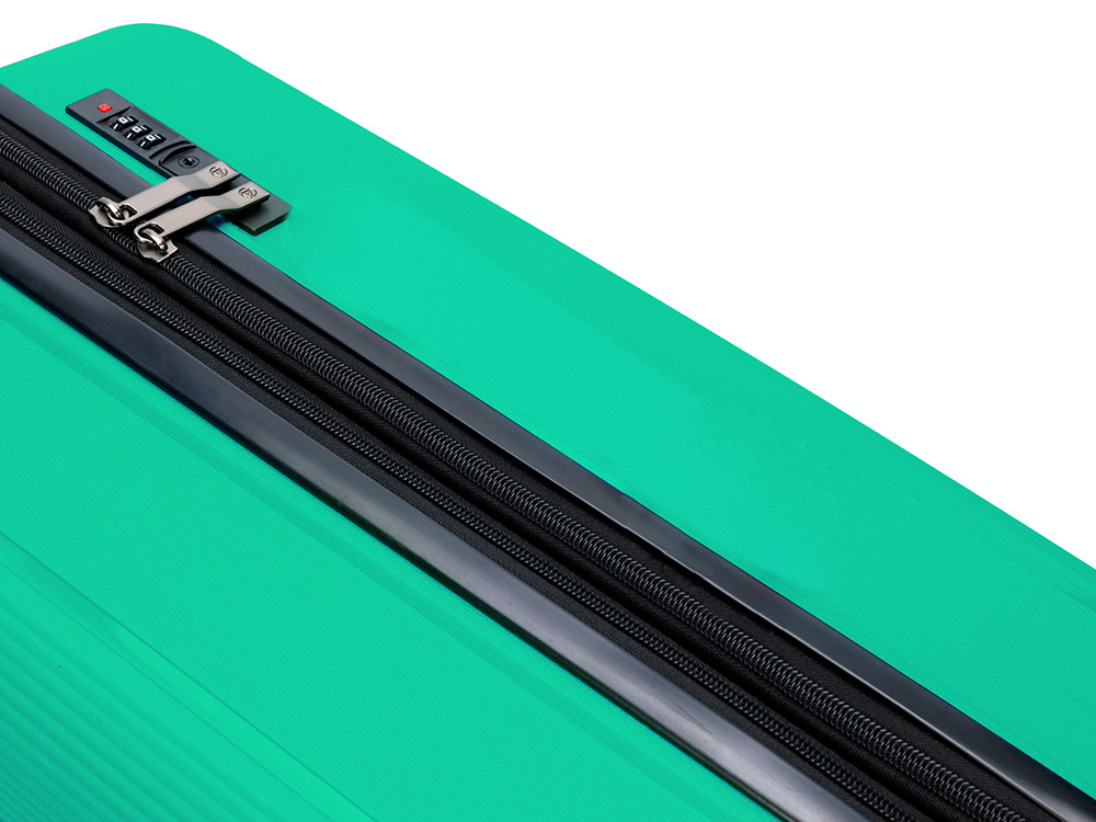 Чемодан TORBER В Отпуск, ярко-бирюзовый, полипропилен, 55 х 36 х 21,5 см, 37 л-3