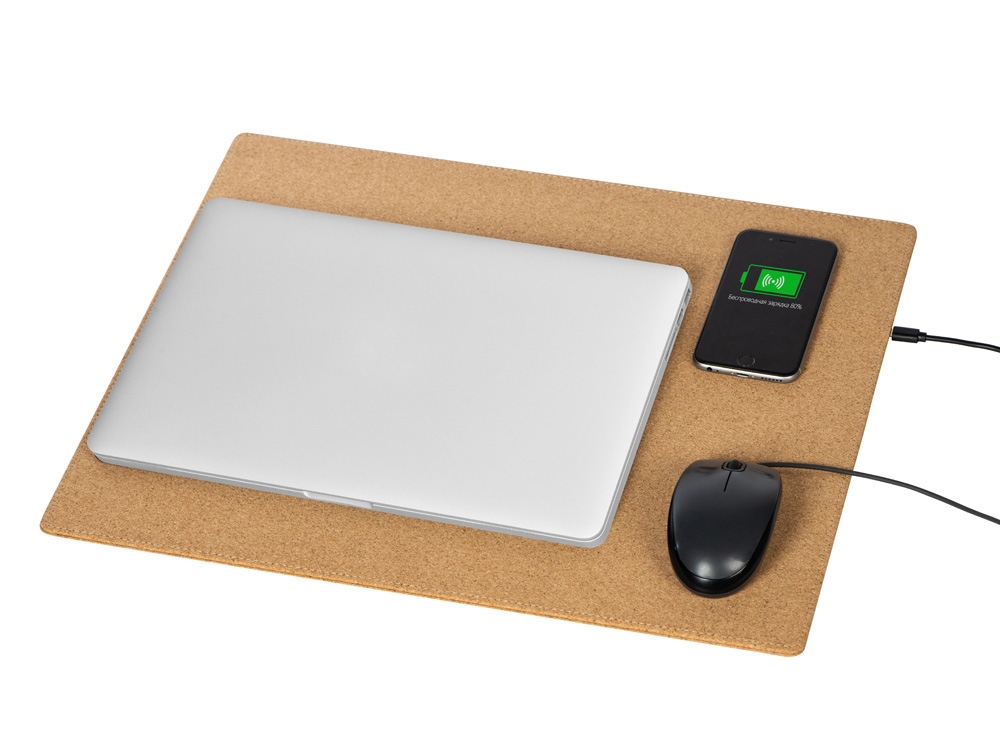 Пробковый коврик для мыши с беспроводной зарядкой Querсus-0