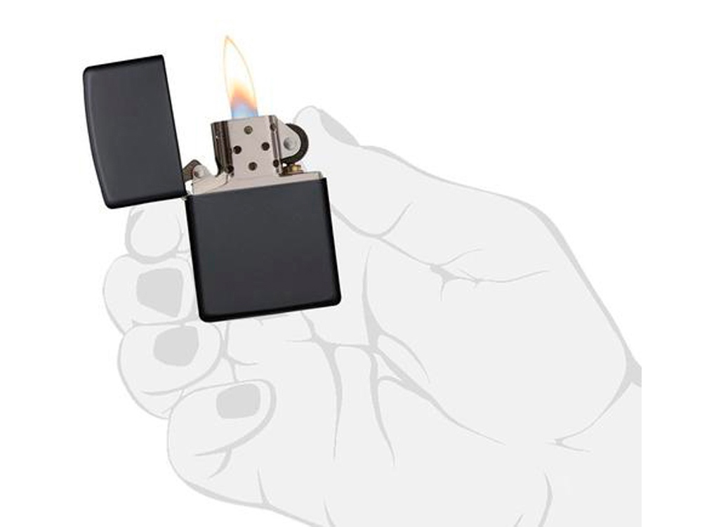 Зажигалка ZIPPO Classic с покрытием Black Matte, латунь/сталь, чёрная, матовая, 38x13x57 мм-4