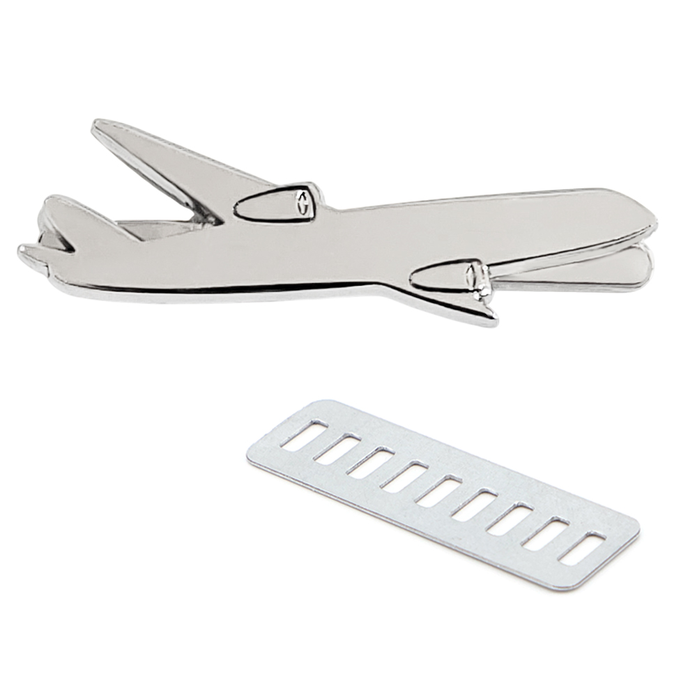 Несессер Колумб с шильдом - самолёт, чёрный/шильд самолёт (серебро)-2