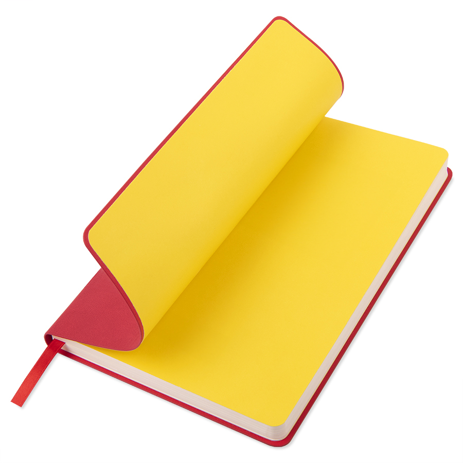 Ежедневник недатированный "FunkyPlan", 130*210 мм, красный, желтый форзац, блок-линейка, красный-5