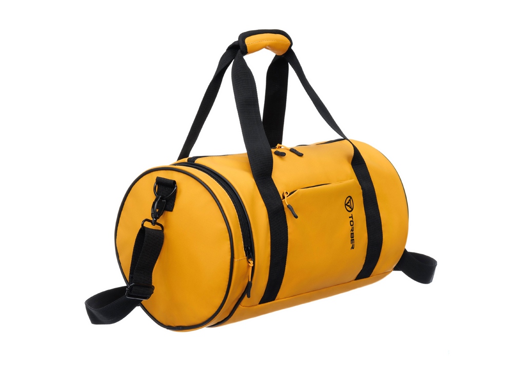 Сумка спортивная TORBER РИТМ, желтая, полиэстер 900D с PU покрытием, 45 х 25 х 25 см-1