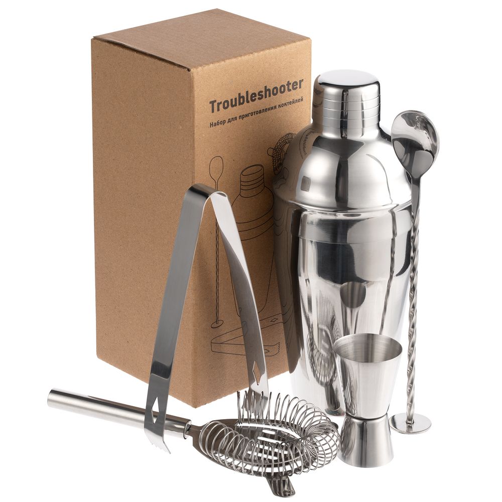 Набор для приготовления коктейлей Troubleshooter, серебристый-1