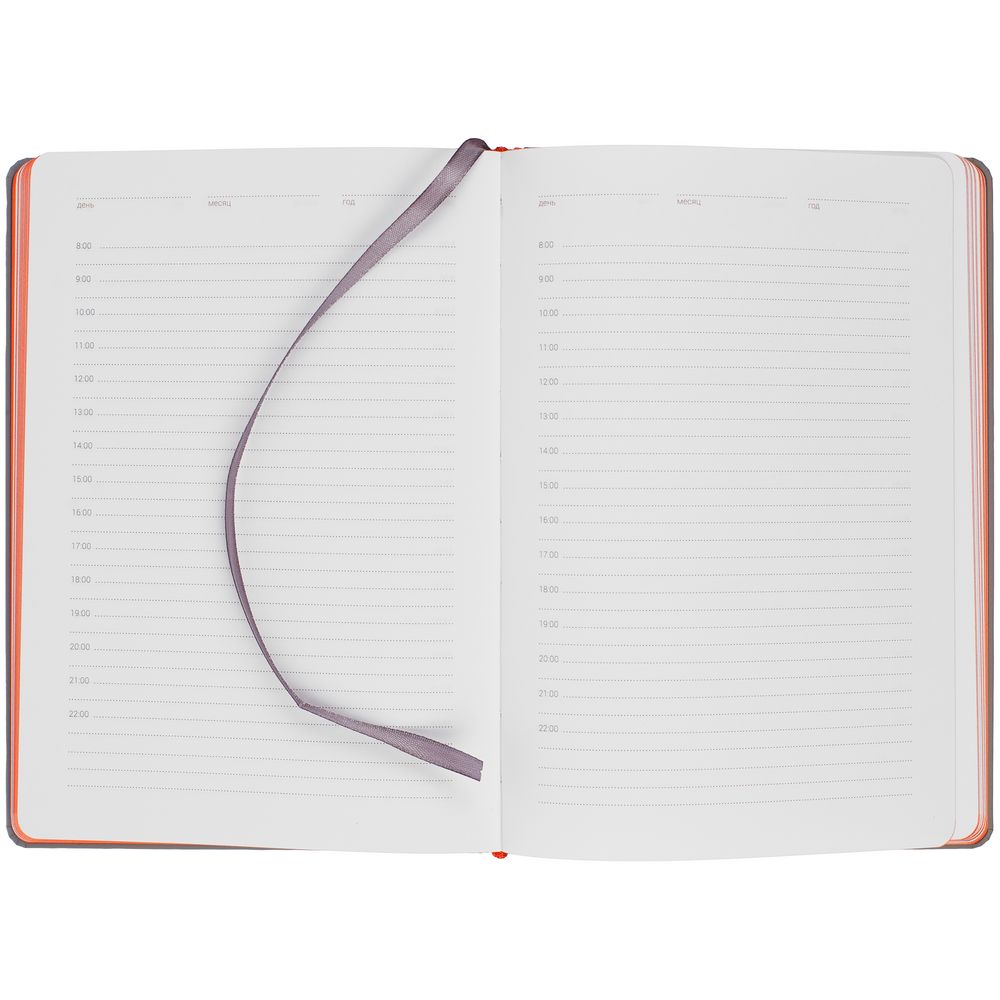 Ежедневник Spain Shall на заказ, недатированный, серый с оранжевым-3