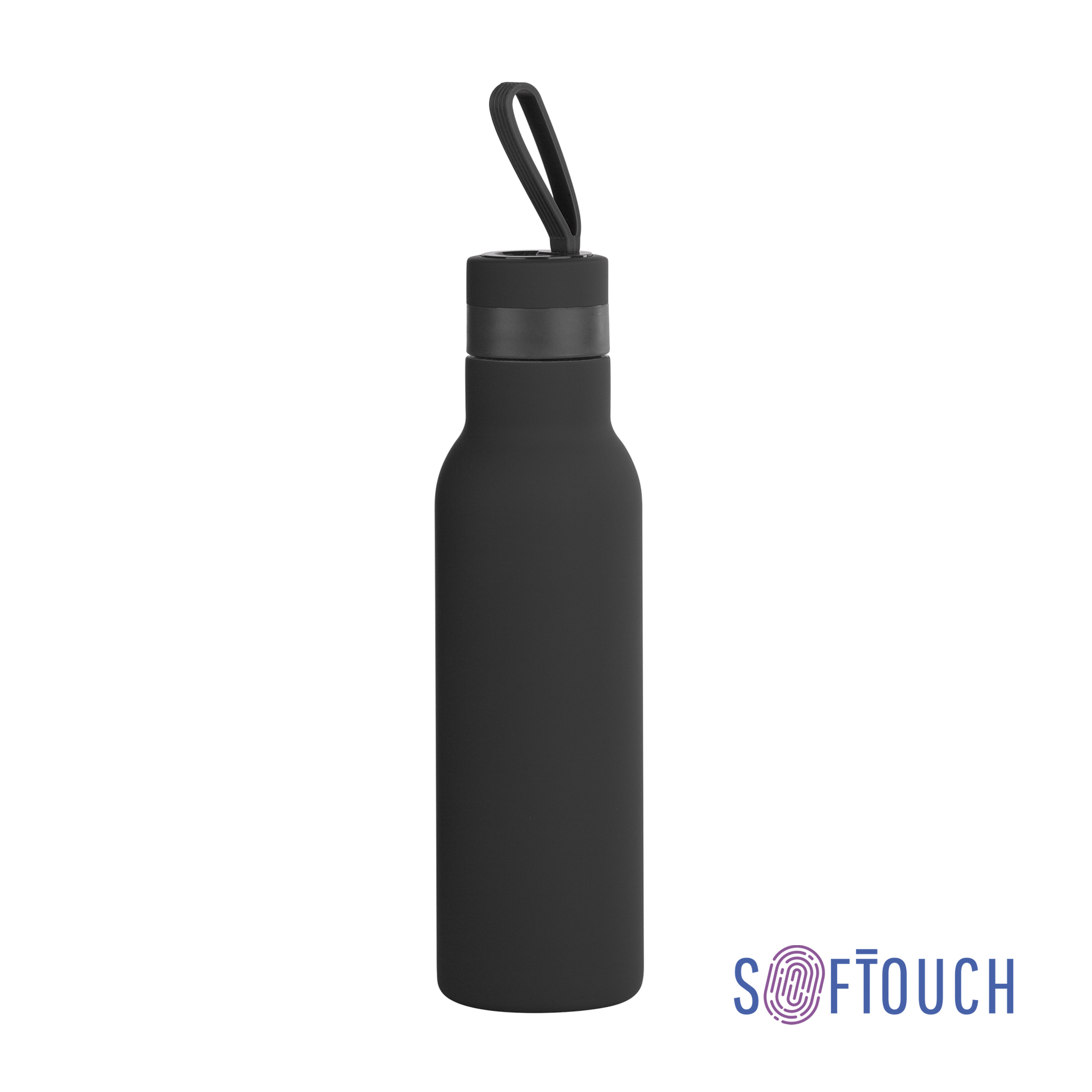 Бутылка для воды "Фитнес" 700 мл, покрытие soft touch-0