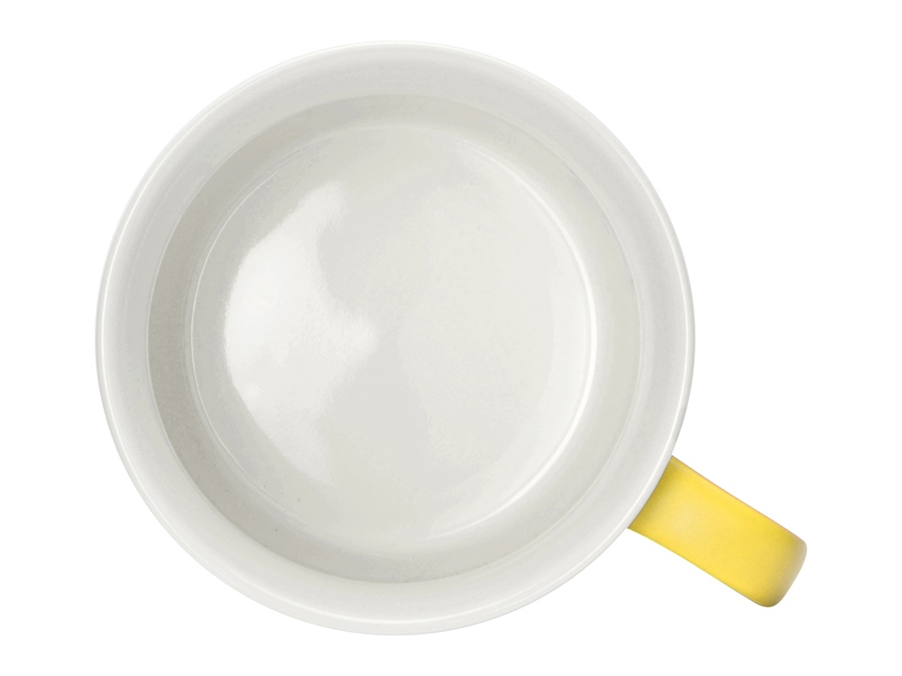 Матовая кружка Nancy 360 мл цветная снаружи, белая внутри, желтый-3