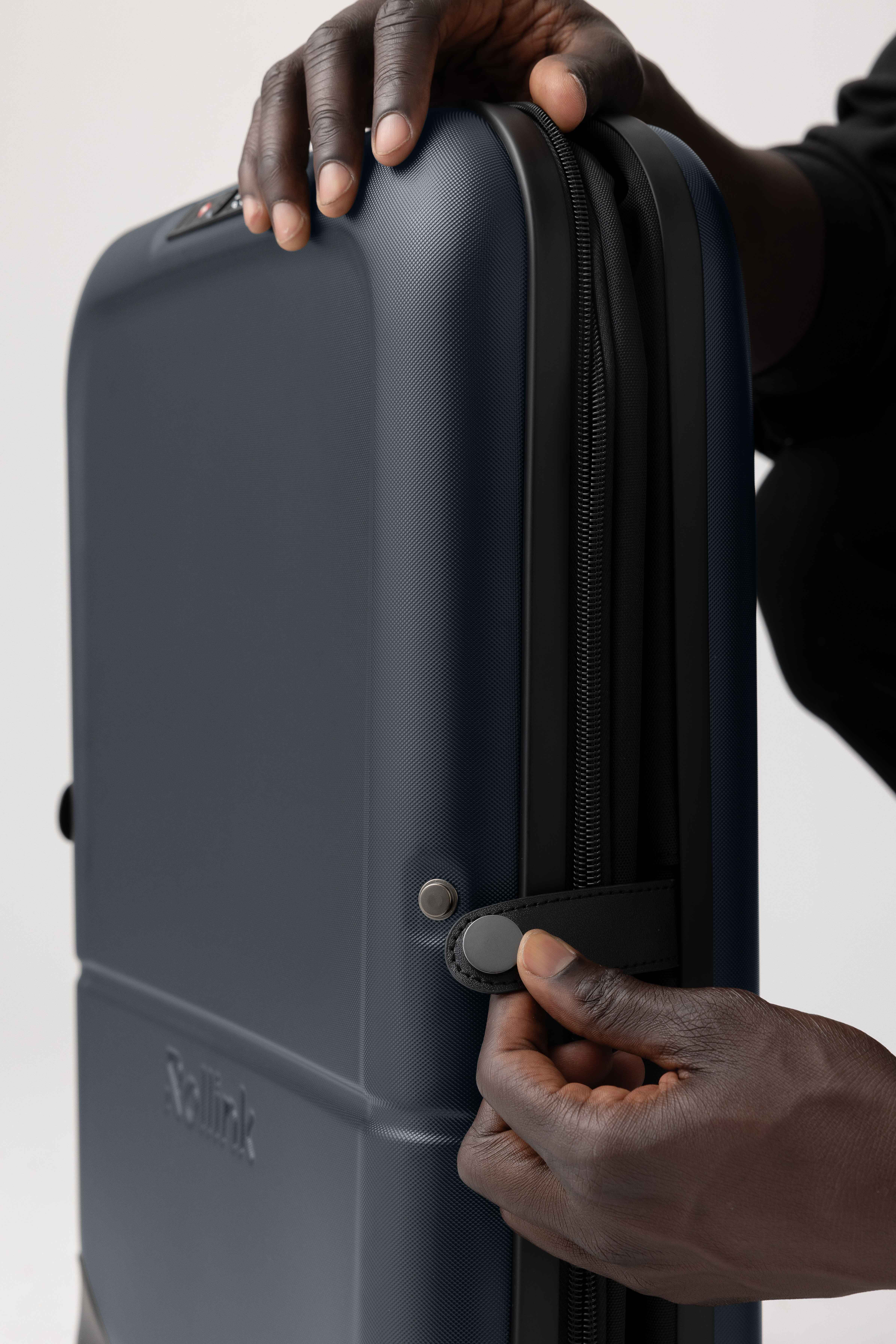 Чемодан складной Rollink FLEX LIGHT 55x40x20 см, 4 колеса, черный-10