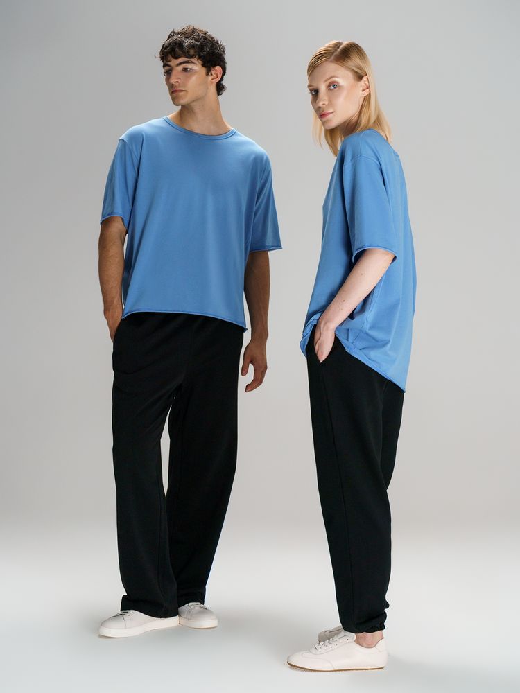 Футболка оверсайз унисекс Vozduh, синяя-5