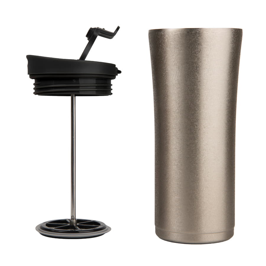 Термокружка вакуумная с ситечком BREW, серебристый-2