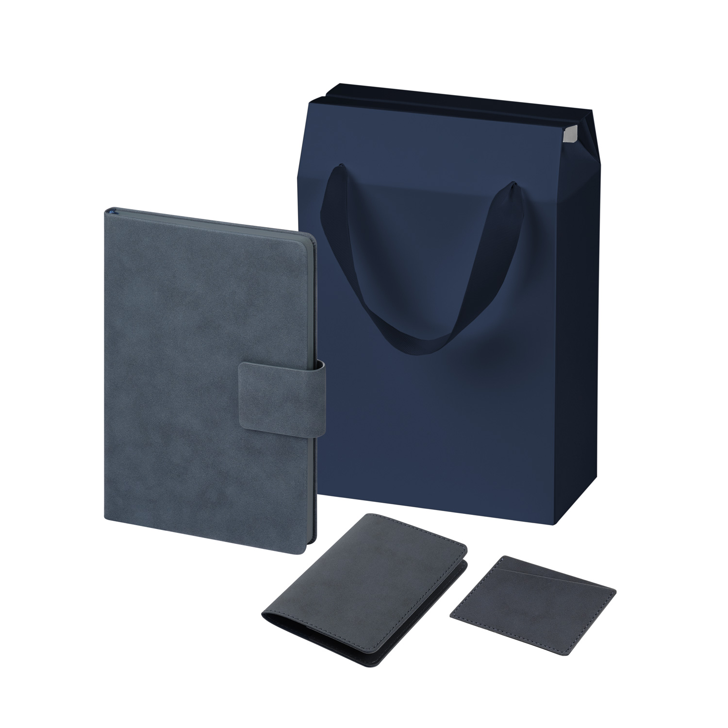 Подарочный набор Ritz, Nuba, синий (ежедневник, кардхолдер, обложка на паспорт)-0