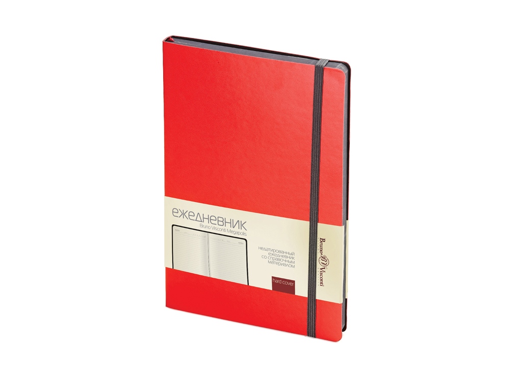 Ежедневник А5 недатированный Megapolis Soft, красный-0