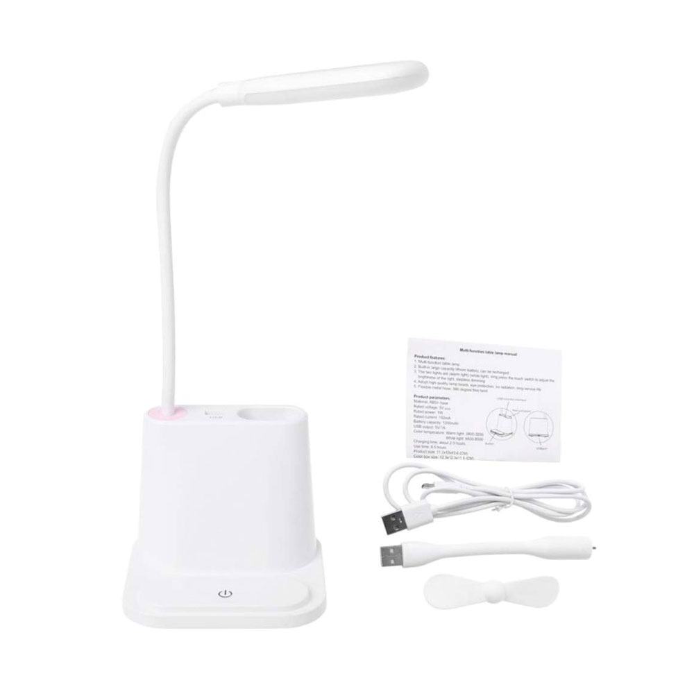 Настольная лампа c вентилятором Terra Quadro, Белый глянцевый-3