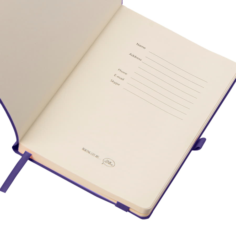 Бизнес-блокнот GRACY на резинке, формат А5, в линейку, фиолетовый-4