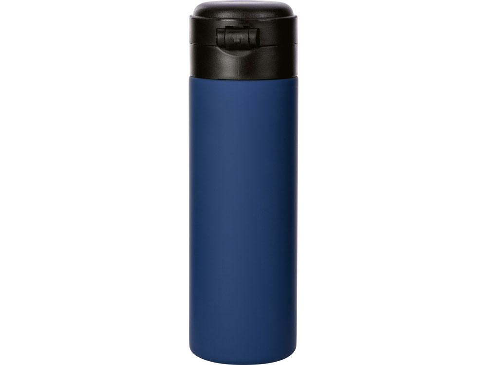 Вакуумная термокружка Waterline c кнопкой Guard, 400 мл, тубус, темно-синий-3