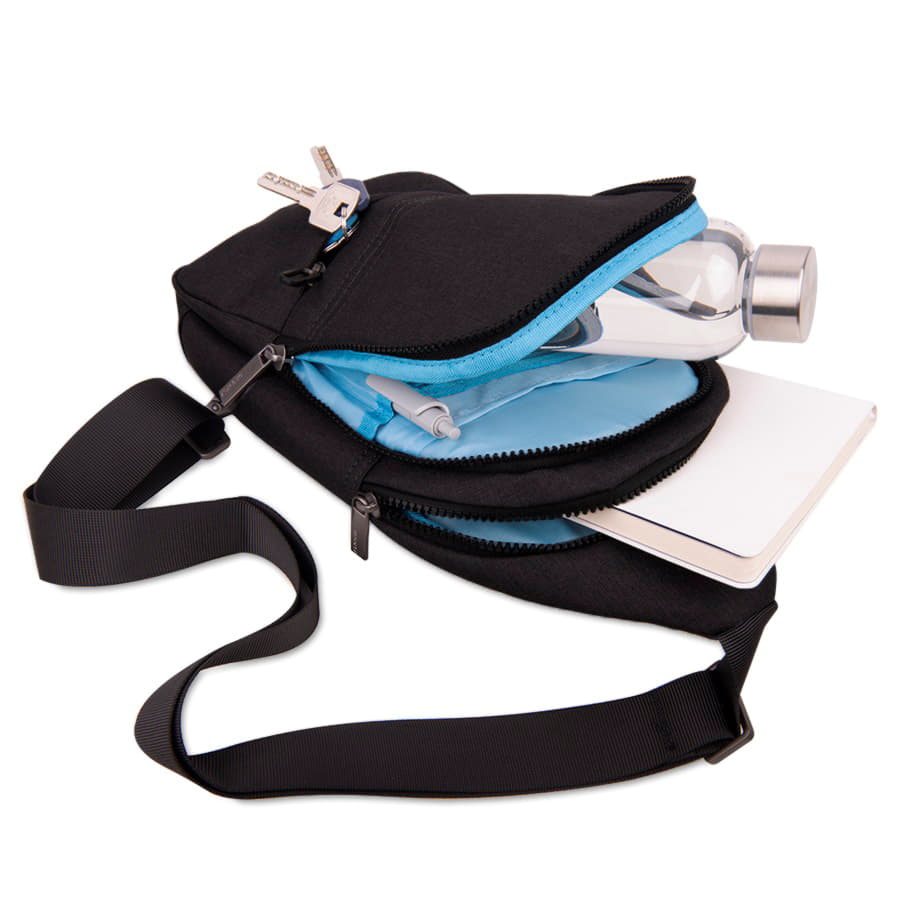 Сумка на плечо CORE, тёмно-серый, голубой-5