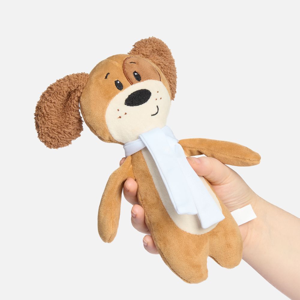 Мягкая игрушка Beastie Toys, собачка с белым шарфом-1