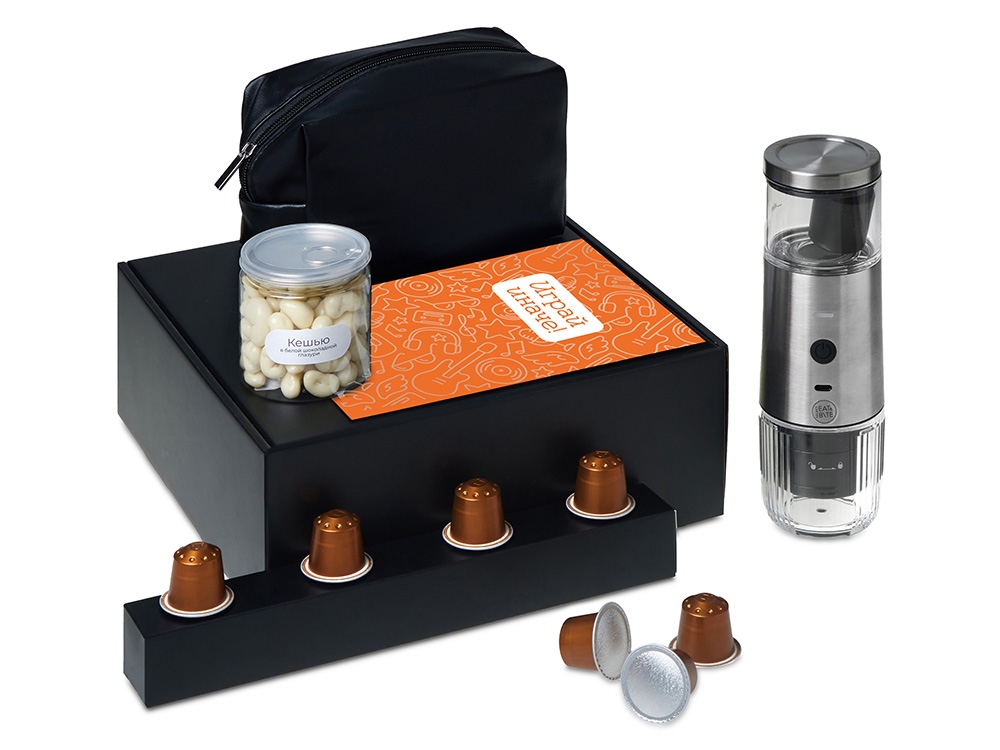 Подарочный набор Re:y. Boost с кофемашиной, капсулами и косметичкой-1