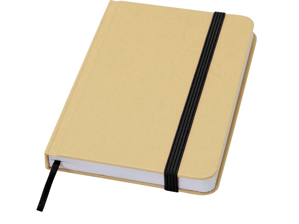 Reed блокнот формата А6 из переработанного материала в твердой обложке с простыми страницами - сплошной черный-0