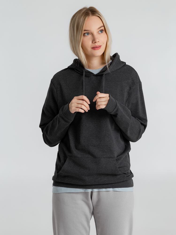 Толстовка с капюшоном унисекс Hoodie, серый меланж (антрацит)-6