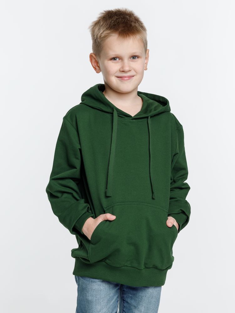 Худи детское Kirenga Kids 2.0, темно-зеленое-3