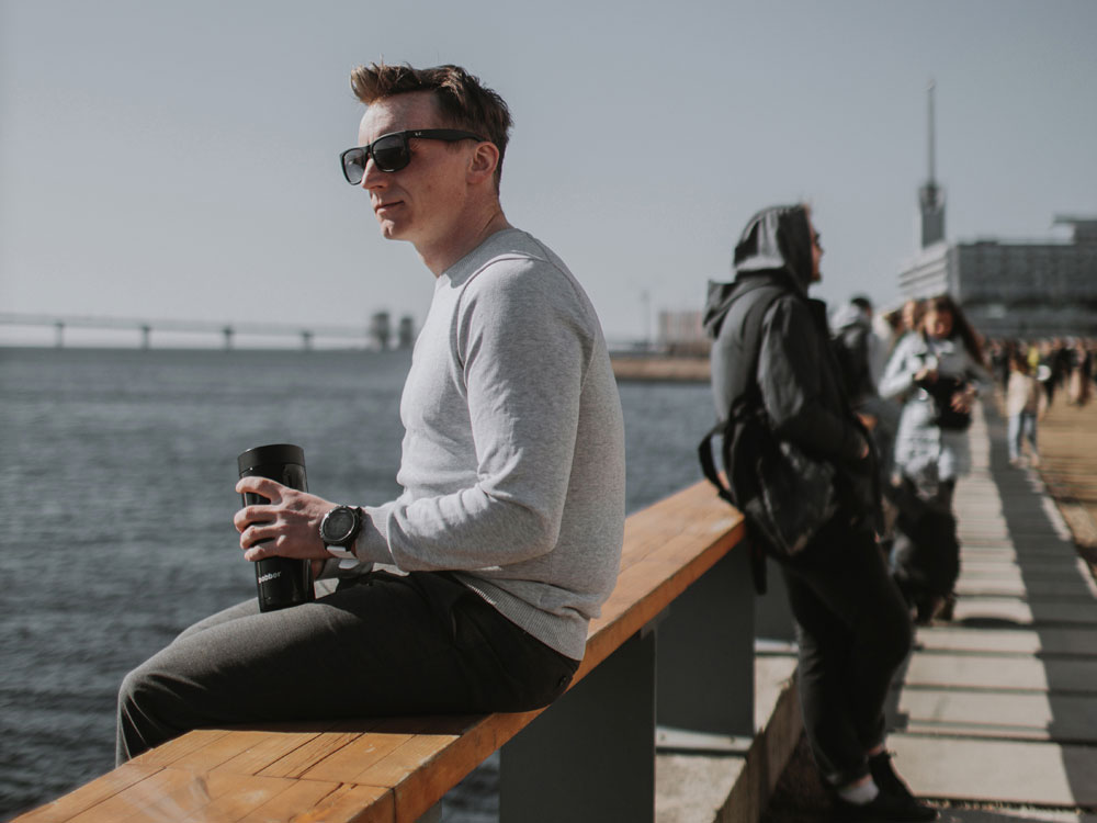 Термос питьевой, вакуумный, бытовой, тм bobber. Объем 0,47 литра. Артикул Tumbler-470 Black Coffee-7