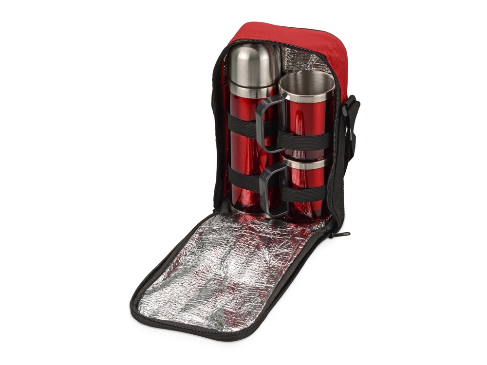Набор Походный с чехлом: термос, 2 кружки, красный-2