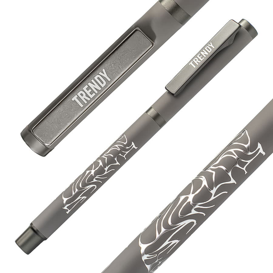 Ручка шариковая TRENDY, серый, темно-серый-1