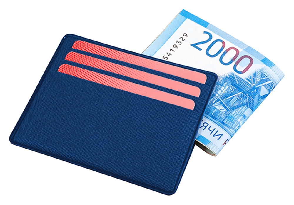 Картхолдер для денег и шести пластиковых карт Favor, синий-1
