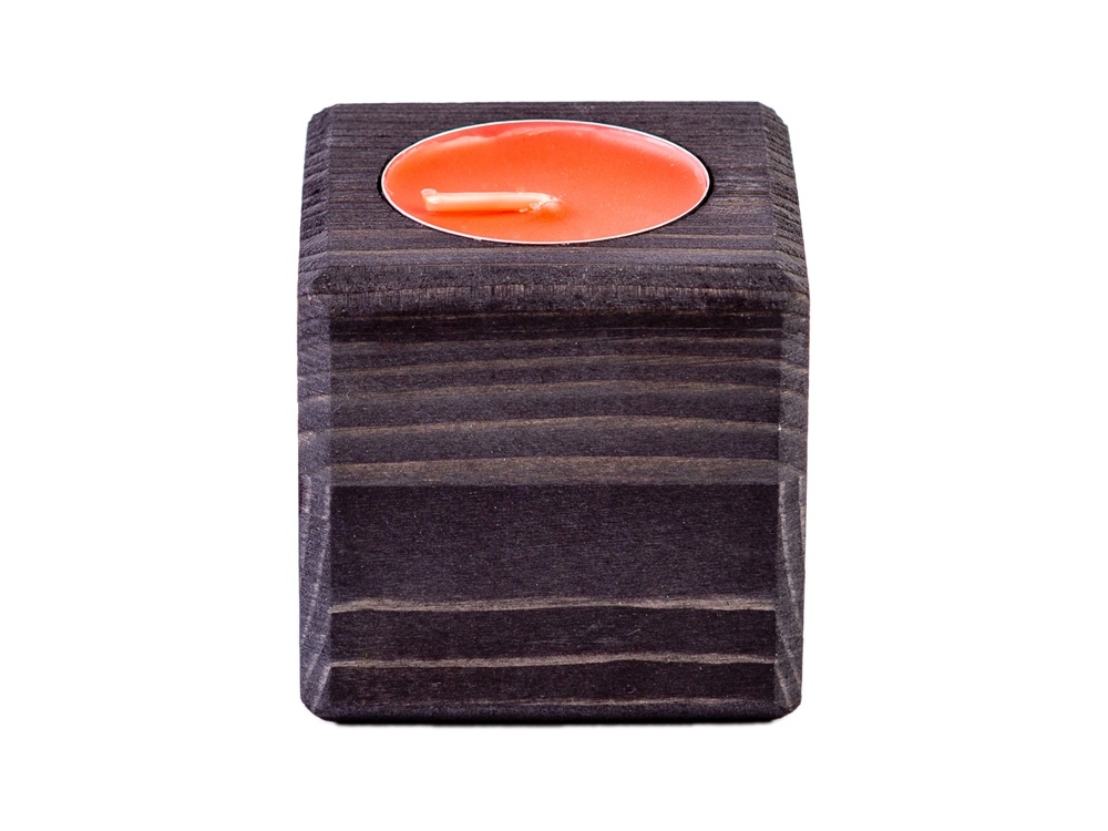 Свеча в декоративном подсвечнике, эбен, клубника-0