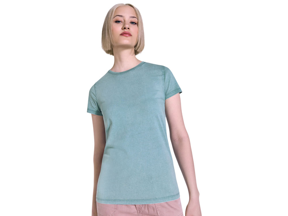Футболка Fiyi женская, сине-зеленый выстиранный-5