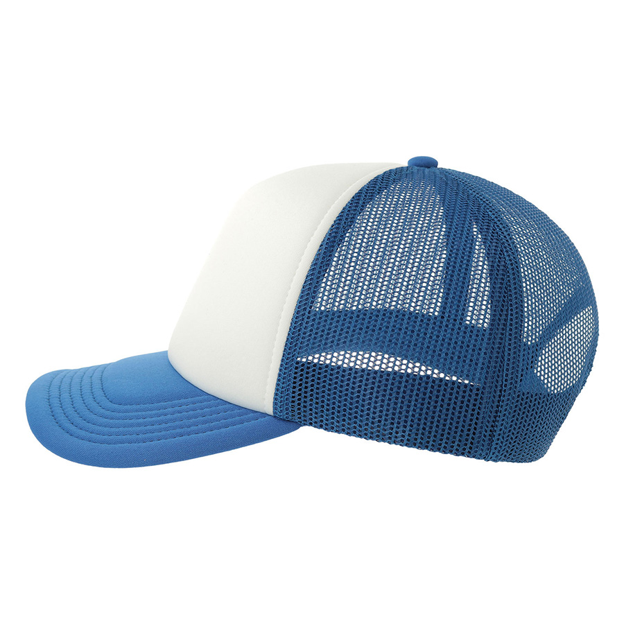 Бейсболка RAPPER-S, 5 клиньев, пластиковая застёжка, белый, ярко-синий-6