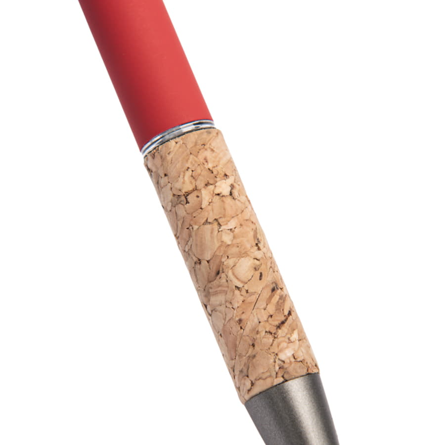 Ручка шариковая FACTOR GRIP со стилусом, красный, серый-3