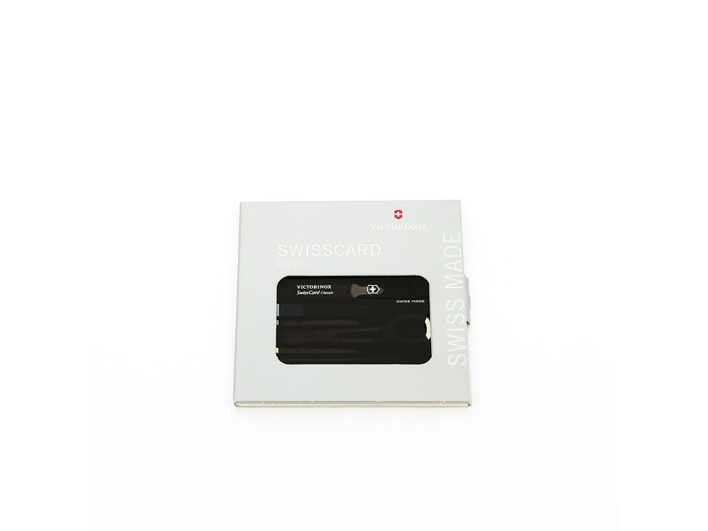 Швейцарская карточка VICTORINOX SwissCard Classic, 10 функций, полупрозрачная чёрная-2
