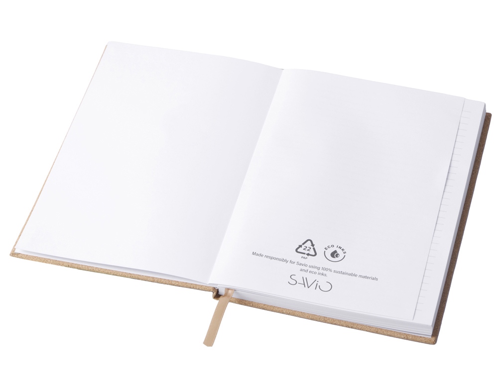 Блокнот из пробки А5 Passiflora, твердая обложка, 80 листов 80 гр/м2 переработанной белой бумаги,-3