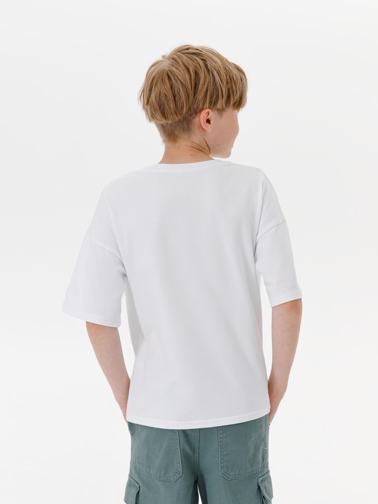 Футболка детская оверсайз Teezer, белая-2