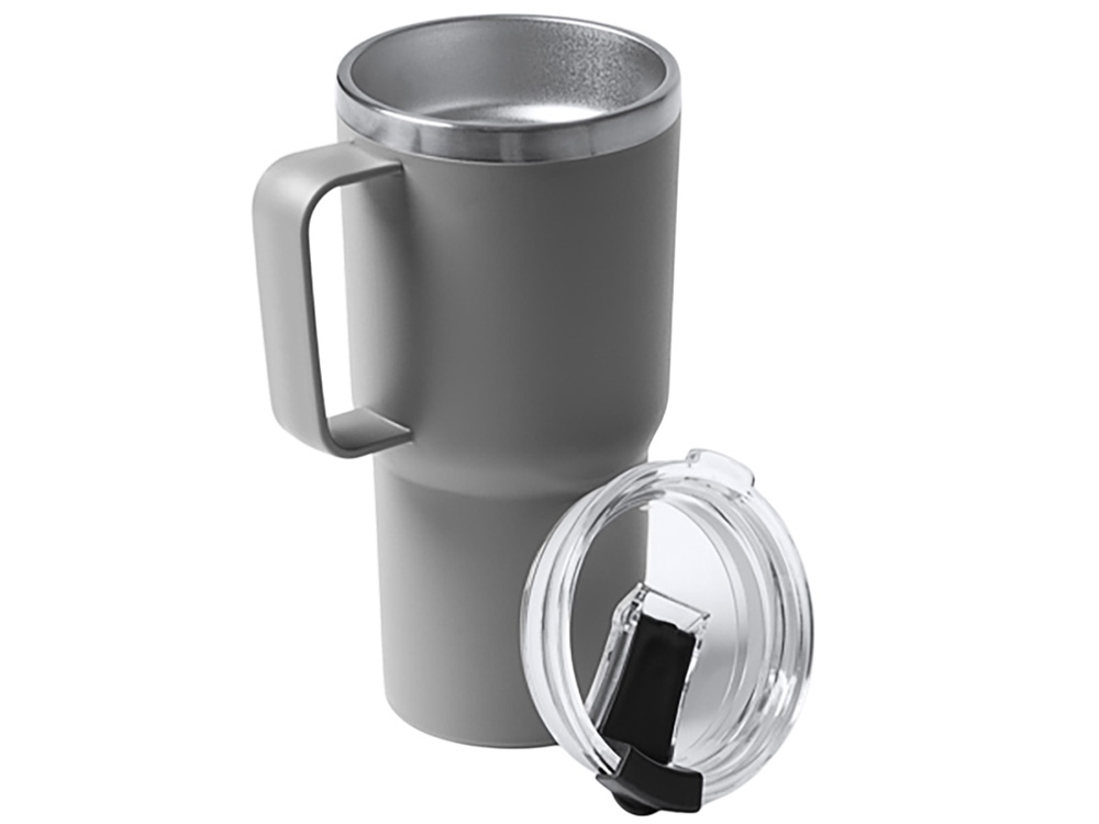 Термокружка Кенчер с двойными стенками из нержавеющей стали 304 и полипропилена, серый-3