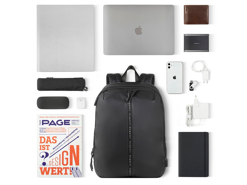 Рюкзак BUGATTI Blanc 15'', чёрный, тарпаулин/полиэстер, 32х15,5х45 см-8