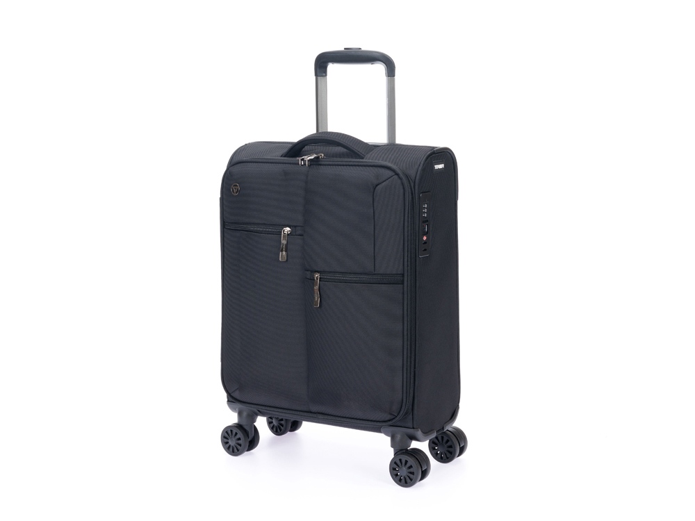 Чемодан TORBER СЕЙД, чёрный, нейлон 600D, 36,5 х 19 х 54 см, 32 л-0