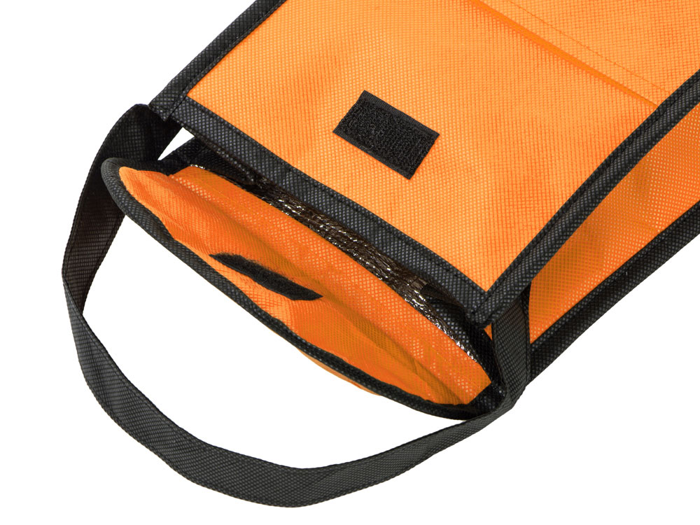 Сумка-холодильник Reviver на липучке из нетканого переработанного материала, оранжевый-6