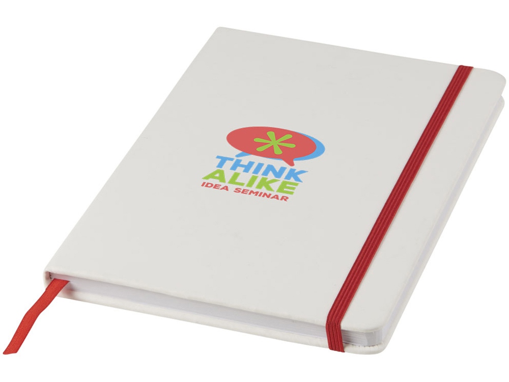 Блокнот Spectrum A5 с белой бумагой и цветной закладкой, белый/красный-5