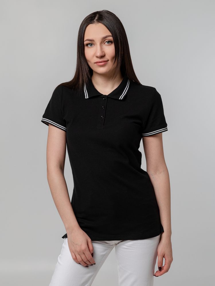 Рубашка поло женская Virma Stripes Lady, черная-4